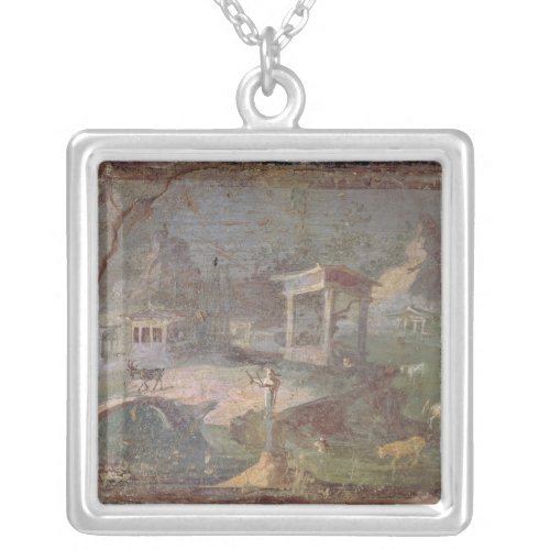 Idyllic Landscape from Herculaneum Silver Plated Necklace