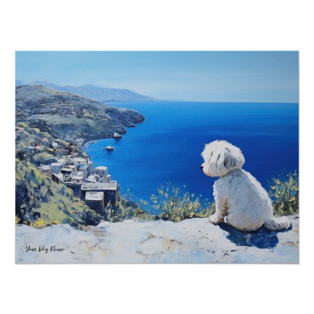 Idyllic Mediterranean town, Shih Tzu Dog 01 - Gamb Poster (Front)