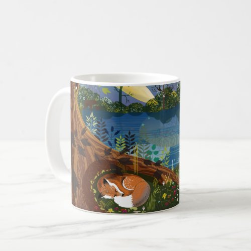 Idyllic Riverside Wildlife Illustration Childrens Coffee Mug