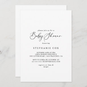 Idyllic Stylish Calligraphy Baby Shower Invitation