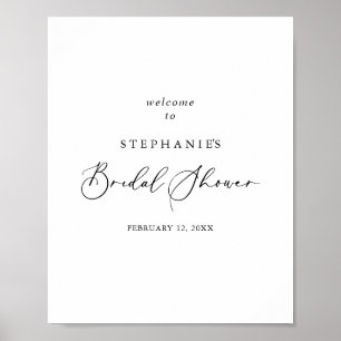 Idyllic Stylish Calligraphy Bridal Shower Welcome Poster