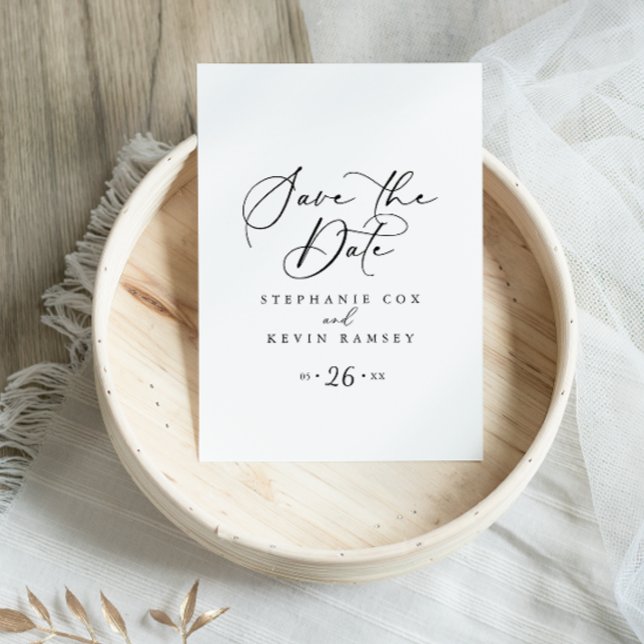 Idyllic Stylish Calligraphy Save the Date  Postcard (Creator Uploaded)