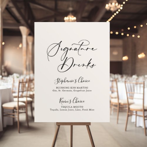 Idyllic Stylish Calligraphy Signature Drinks  Poster