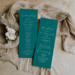 Idyllic Stylish Calligraphy Teal Wedding  Program<br><div class="desc">This idyllic stylish calligraphy teal wedding program is perfect for a simple wedding. The simple and elegant design features classic and fancy script typography in a teal background.</div>