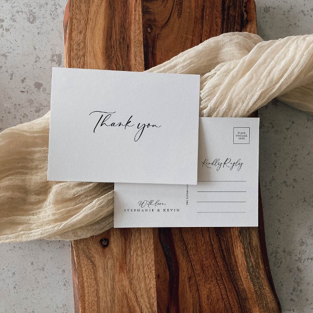 Idyllic Stylish Calligraphy Thank You Postcard (Creator Uploaded)