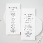 Idyllic Stylish Calligraphy Wedding Program<br><div class="desc">This idyllic stylish calligraphy wedding program is perfect for a rustic wedding. The simple and elegant design features classic and fancy script typography in black and white.</div>