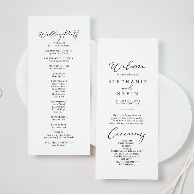 Idyllic Stylish Calligraphy Wedding Program (Creator Uploaded)