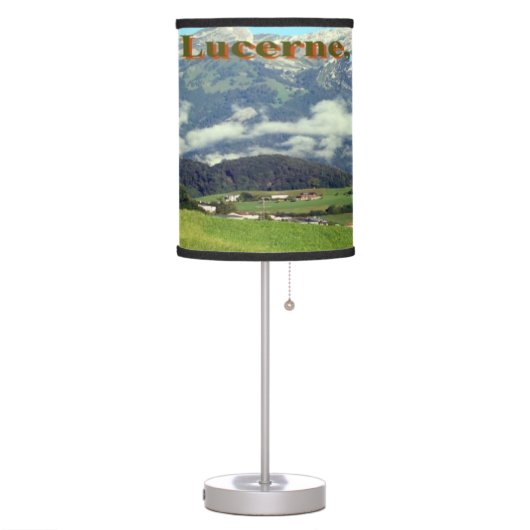 Idyllic Swiss Countryside lampshade Table Lamp (Left)