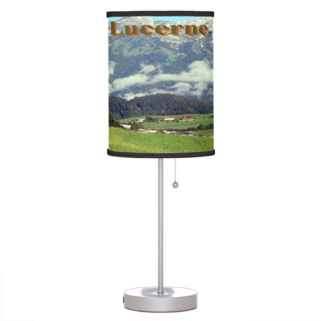 Idyllic Swiss Countryside lampshade Table Lamp (Left)