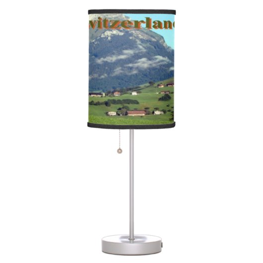 Idyllic Swiss Countryside lampshade Table Lamp (Right)