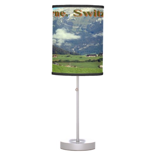 Idyllic Swiss Countryside lampshade Table Lamp (Front)