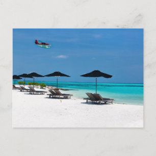 Idyllic tropical beach at Maldives Postcard