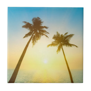 Idyllic Tropical Heaven Ceramic Tile