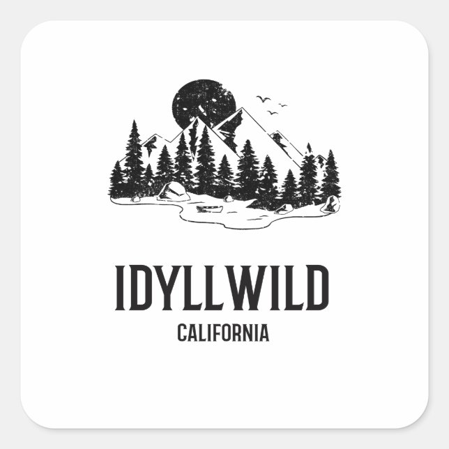 Idyllwild - California Square Sticker (Front)