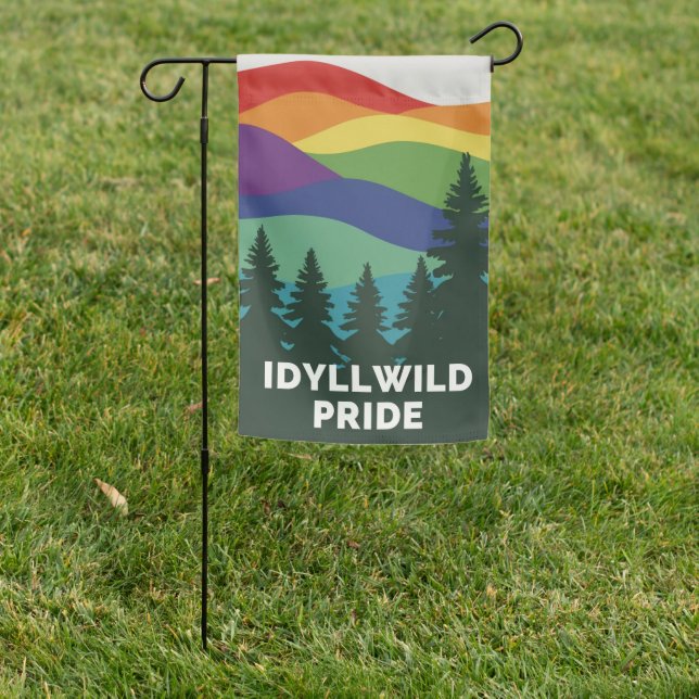 Idyllwild Pride Outdoor Garden Flag (In SItu)
