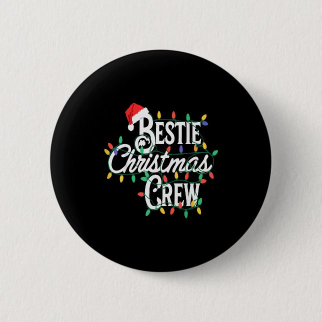 Ie Christmas Crew Funny Friend Matching Friends  Button (Front)