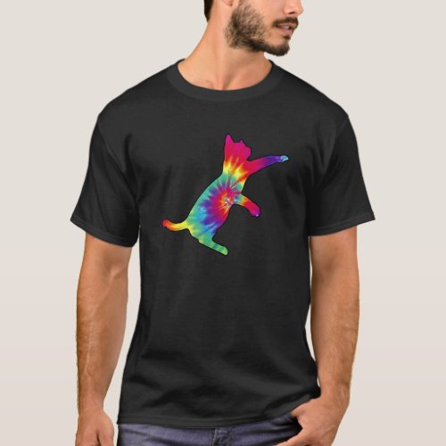 Ie Dye Cat Colorful Ye Dye Kitten T_Shirt