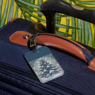 iElegant Christmas Yule Tree Snowflakes and Stars Luggage Tag