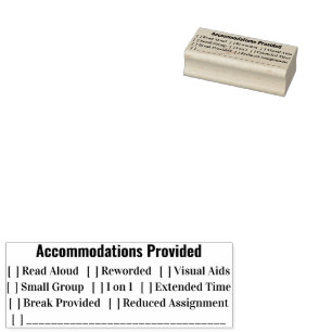 IEP Accommodations Provided Teacher Rubber Stamp