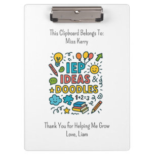 IEP Ideas, Doodles & Snacks Inclusion Clipboard