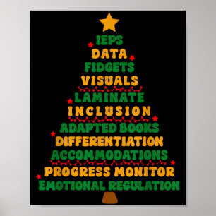 Ieps Teacher Christmas Tree Special Education Sped Poster