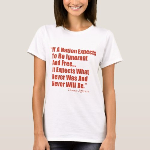 If a Nation Expect to be Ignorant and Free T_Shirt
