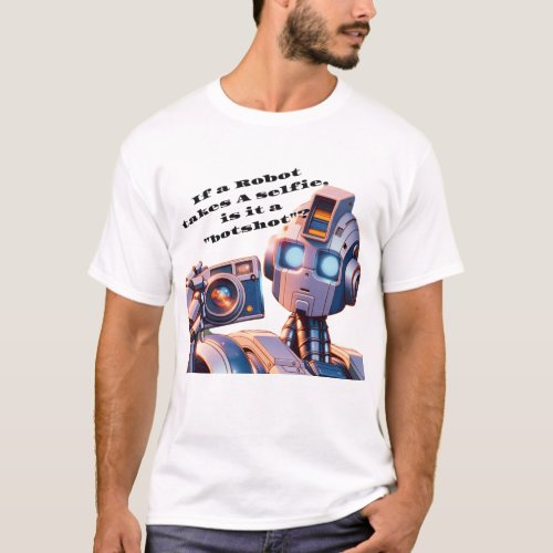  If a Robot takes a selfie Is it a Botshot T_Shirt
