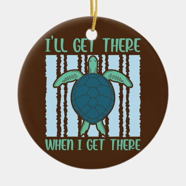 If a turtle loses its shell is it homeless Sea Ceramic Ornament (Front)