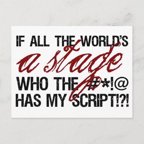 If all the worlds a stage  postcard