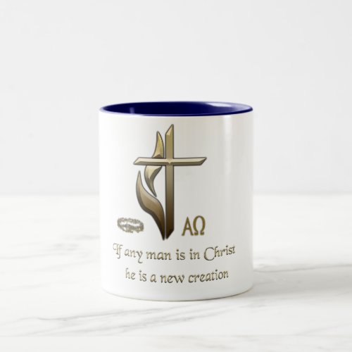 If any man is in Christ he is a new creation Two_Tone Coffee Mug