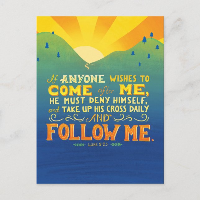 If Anyone Wishes to Come After Me Postcard (Front)