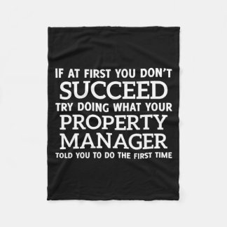 If At First You Don't Succeed - Property Manager Fleece Blanket