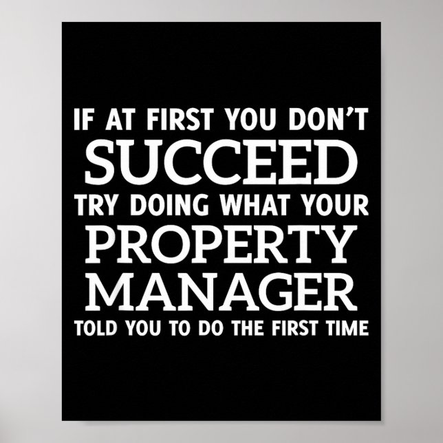 If At First You Don't Succeed - Property Manager  Poster (Front)