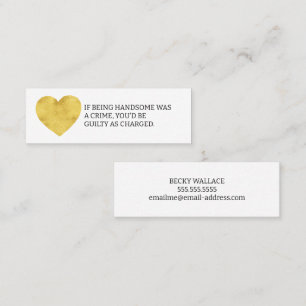 If Being Handsome Fun Dating Calling Card