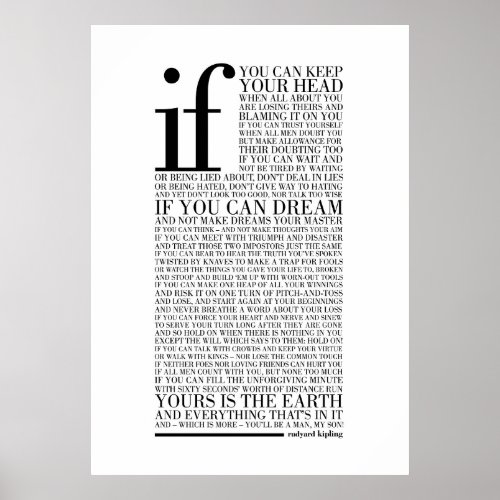 If by Rudyard Kipling all options Poster