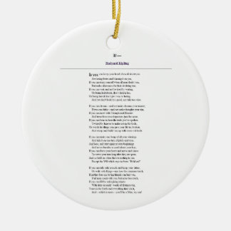 If, by Rudyard Kipling Ceramic Ornament