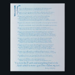 If, by Rudyard Kipling Faux Canvas Print<br><div class="desc">If,  the iconic poem to a son who is growing into a man to be proud of. 

Are you proud of your son? Let him know!
Designed for 16 by 20 size or larger.  Canvas hangs without need to frame.  Lightweight. Removable hangers will hold well.</div>