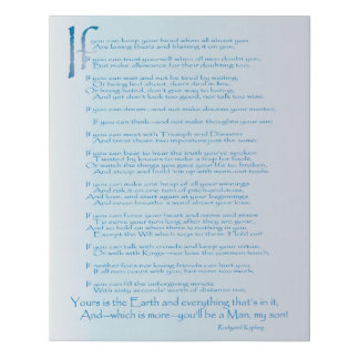 If, by Rudyard Kipling Faux Canvas Print