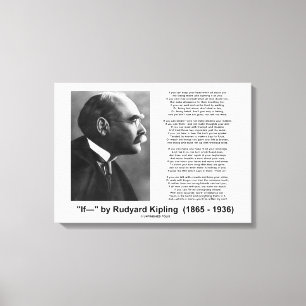 If- by Rudyard Kipling Motivational Advice Poem Canvas Print