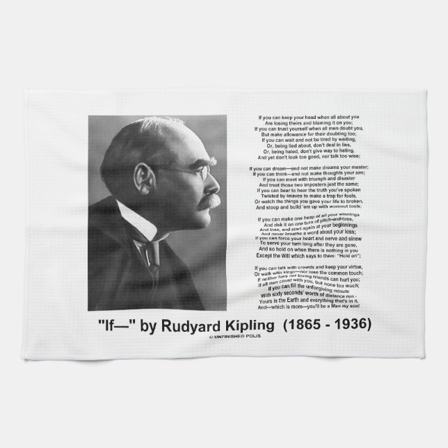 If- by Rudyard Kipling Motivational Advice Poem Kitchen Towel (Horizontal)