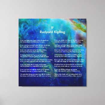 If By Rudyard Kipling On Orion Canvas Print by Motivators at Zazzle