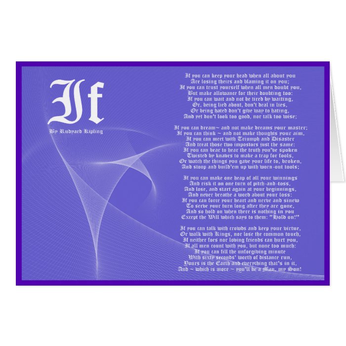 IF by Rudyard Kipling Purple Card