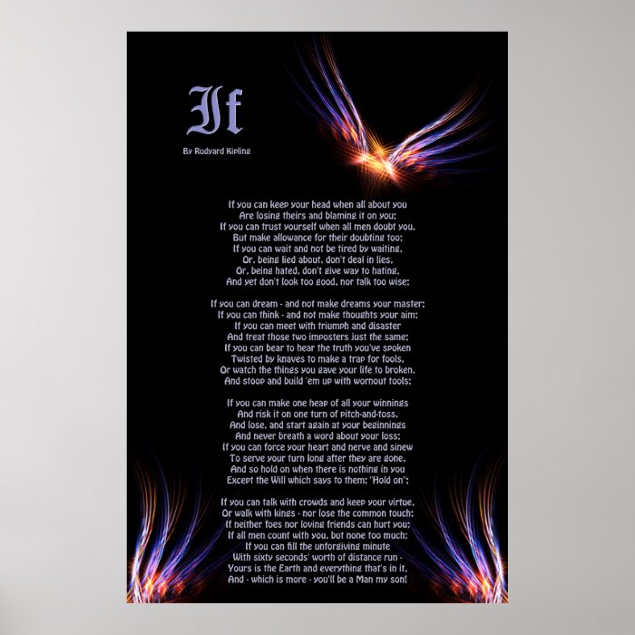 If by Rudyard Kipling with Phoenix Firebird Print