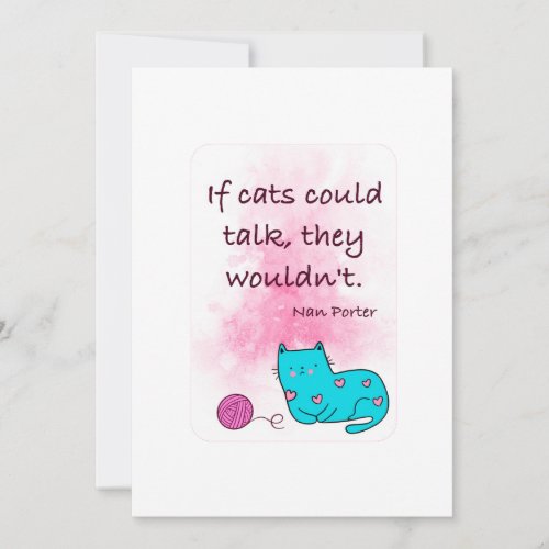 If Cats Could Talk Quote Holiday Card