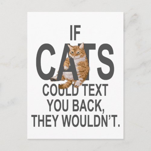 If Cats Could Text You Back They Wouldnt Funny Postcard