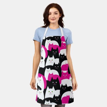 If Cats Were Pink Funny Cat Lover Apron by DoodleDeDoo at Zazzle