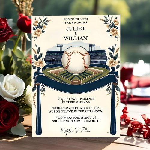 If Champion Team Ball Field Pitch Baseball Wedding Invitation