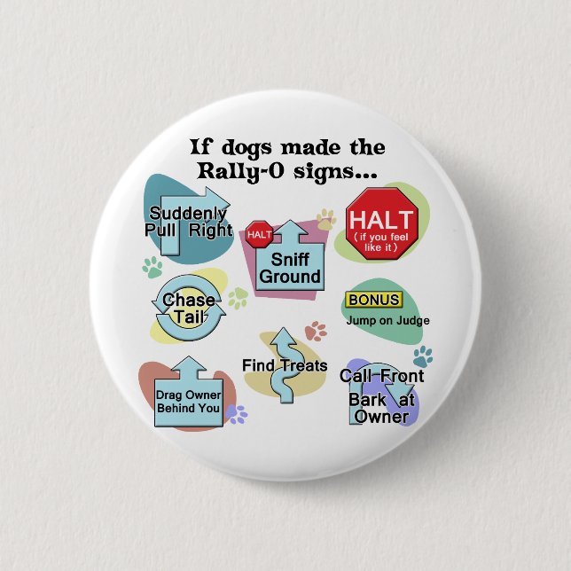 If Dogs Made Rally Signs Button (Front)