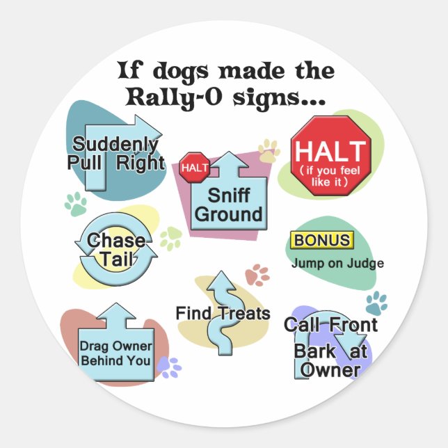 If Dogs Made Rally Signs Classic Round Sticker (Front)
