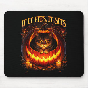 If fits sits black cat gothic dark humor halloween mouse pad